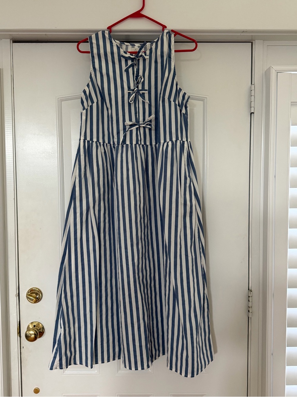 Joie Blue and White Striped Sleeveless Maxi Dress